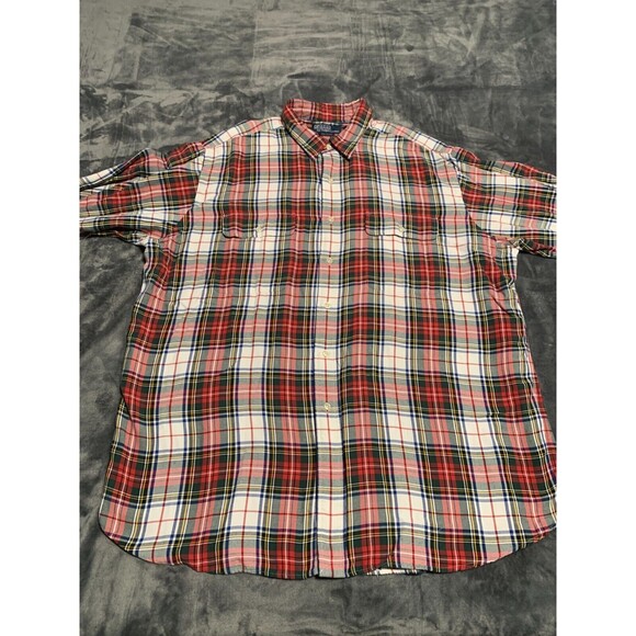 Polo Ralph Lauren Shirt Men's XL Whitfield Red Plaid Button Down Flap Pockets - Picture 5 of 9